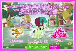 Size: 1961x1302 | Tagged: safe, derpibooru import, official, cucumber seed, earth pony, pony, advertisement, colt, costs real money, english, foal, gameloft, gem, hat, image, jpeg, key, male, mobile game, my little pony: magic princess, numbers, sale, solo, stallion, text