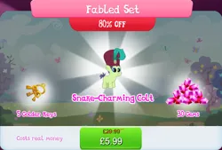 Size: 1271x857 | Tagged: safe, derpibooru import, official, cucumber seed, earth pony, pony, bundle, colt, costs real money, english, foal, gameloft, gem, hat, image, jpeg, key, male, mobile game, my little pony: magic princess, numbers, sale, solo, stallion, text