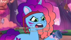 Size: 3072x1727 | Tagged: safe, derpibooru import, screencap, pony, unicorn, g5, my little pony: tell your tale, spoiler:g5, spoiler:my little pony: tell your tale, spoiler:tyts01e66, female, friday night food fight, image, jpeg, mare, misty brightdawn, open mouth, rebirth misty, solo, sweat, sweatdrop
