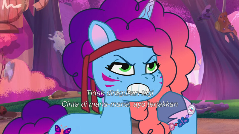 Size: 3072x1727 | Tagged: safe, derpibooru import, screencap, pony, unicorn, g5, my little pony: tell your tale, spoiler:g5, spoiler:my little pony: tell your tale, spoiler:tyts01e66, female, friday night food fight, frown, image, jpeg, mare, misty brightdawn, rebirth misty, solo, sweat, sweatdrop