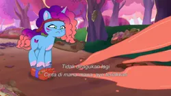 Size: 3072x1727 | Tagged: safe, derpibooru import, screencap, pony, unicorn, g5, my little pony: tell your tale, spoiler:g5, spoiler:my little pony: tell your tale, spoiler:tyts01e66, female, food, friday night food fight, frown, image, jpeg, ketchup, mare, misty brightdawn, rebirth misty, sauce, solo