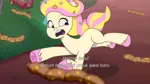 Size: 3072x1727 | Tagged: safe, derpibooru import, screencap, unnamed character, pony, unicorn, g5, my little pony: tell your tale, spoiler:g5, spoiler:my little pony: tell your tale, spoiler:tyts01e66, female, friday night food fight, image, jpeg, mare, open mouth, solo