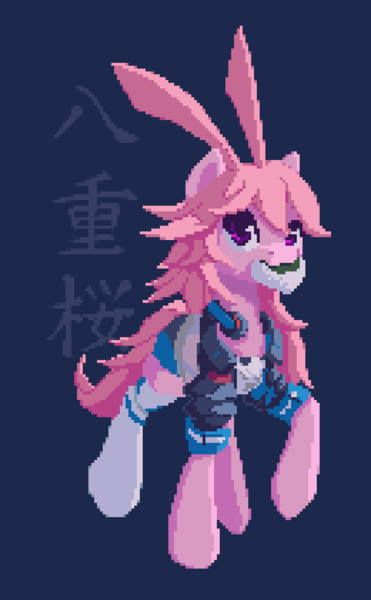 Size: 650x1050 | Tagged: safe, artist:terrafomer, derpibooru import, ponified, earth pony, pony, clothes, female, honkai impact 3rd, image, mare, pixel art, png, yae sakura