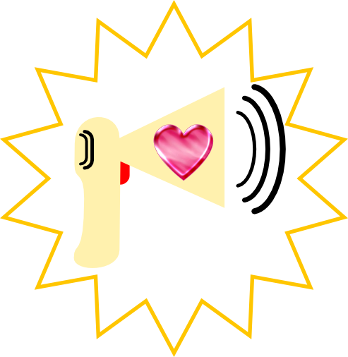 Size: 493x506 | Tagged: safe, artist:kinnichi, artist:user15432, derpibooru import, edit, vector edit, oc, oc:heart-loud horn, cutie mark, heart, image, megaphone, no pony, png, simple background, transparent background, vector
