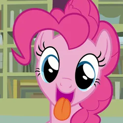 Size: 5792x5792 | Tagged: safe, artist:duhdoores, derpibooru import, pinkie pie, earth pony, female, image, licking, offscreen character, pinkie being pinkie, png, pov, silly, solo, tongue fetish, tongue out