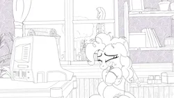 Size: 3840x2160 | Tagged: safe, artist:dddromm, derpibooru import, pinkie pie, earth pony, pony, fallout equestria, atomic bomb, city, crying, eyes closed, fanfic art, female, g4, image, manehattan, mushroom cloud, nuclear weapon, png, sketch, solo, weapon