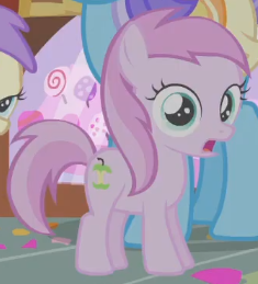 Size: 235x259 | Tagged: safe, derpibooru import, screencap, applecore, piña colada, earth pony, pony, call of the cutie, season 1, cropped, female, filly, foal, g4, image, open mouth, png, shocked, solo focus, standing