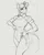 Size: 3600x4500 | Tagged: safe, artist:egil, derpibooru import, twilight sparkle, anthro, unicorn, breasts, busty twilight sparkle, clothes, female, grayscale, high-cut clothing, image, leotard, monochrome, png, smiling, solo