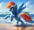 Size: 1786x1588 | Tagged: safe, artist:yidwags, derpibooru import, rainbow dash, pegasus, pony, beach, cute, dashabetes, female, image, mare, ocean, open mouth, open smile, outdoors, png, running, smiling, solo, splashing, spread wings, water, wings