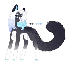 Size: 2284x2016 | Tagged: safe, artist:cherebushek, derpibooru import, oc, unofficial characters only, earth pony, pony, adoptable, chest fluff, coat markings, facial markings, fluffy tail, hair braid, image, png, reference sheet, simple background, solo, tail, white background