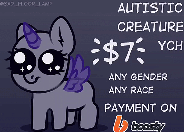 Size: 612x438 | Tagged: safe, artist:sadfloorlamp, derpibooru import, pony, advertisement, animated, autism creature, beady eyes, c:, chibi, commission, confetti, female, gif, image, simple background, smiling, solo, white background, ych animation, ych example, your character here