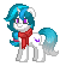 Size: 220x220 | Tagged: safe, derpibooru import, oc, oc:frost rhythm, unofficial characters only, pony, unicorn, pony town, clothes, female, image, mare, png, scarf, simple background, solo, transparent background