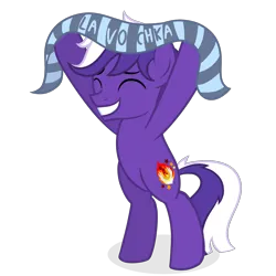 Size: 2000x2000 | Tagged: safe, artist:candy meow, derpibooru import, oc, oc:proudy hooves, unofficial characters only, earth pony, pony, 2022, bipedal, cheerful, cheering, clothes, cute, earth pony oc, eyes closed, image, male, png, scarf, simple background, smiling, solo, stallion, transparent background