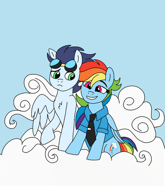 Size: 720x811 | Tagged: safe, artist:dasher666, artist:dufflebags, derpibooru import, edit, rainbow dash, soarin', pegasus, pony, female, image, male, mare, png, shipping, soarindash, stallion, straight