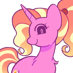 Size: 1000x1000 | Tagged: safe, artist:risswm, derpibooru import, luster dawn, pony, unicorn, bust, image, looking at you, png, simple background, smiling, solo, white background