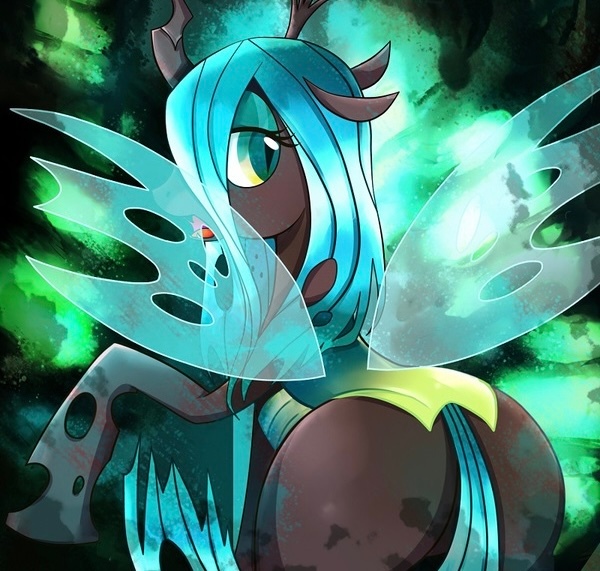 Size: 600x571 | Tagged: safe, artist:dun, ponerpics import, ponybooru import, queen chrysalis, changeling, changeling queen, ass, butt, female, image, jpeg