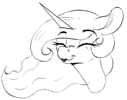 Size: 1429x1118 | Tagged: safe, artist:to_fat_to_fly, princess celestia, alicorn, pony, bust, ear fluff, eyebrows visible through hair, eyes closed, female, happy, horn, image, lipstick, mare, png, portrait, solo