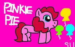 Size: 820x517 | Tagged: safe, artist:stacey-11, derpibooru import, pinkie pie, pony, 1000 hours in ms paint, balloon, drawing challenge, image, jpeg, solo