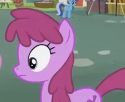 Size: 660x538 | Tagged: safe, derpibooru import, screencap, berry punch, berryshine, minuette, earth pony, pony, ponyville confidential, season 2, animation error, cropped, female, image, jpeg, mare, shrunken pupils, solo focus, wrong eye color