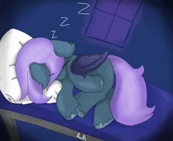 Size: 2000x1631 | Tagged: safe, artist:derpy_fan, derpibooru import, oc, unofficial characters only, bat pony, pony, image, newbie artist training grounds, onomatopoeia, png, sleeping, solo, sound effects, zzz