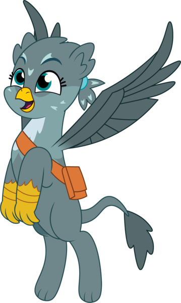 Size: 827x1381 | Tagged: safe, artist:prixy05, derpibooru import, gabby, gryphon, g5, my little pony: tell your tale, female, g4, g4 to g5, generation leap, image, png, simple background, solo, spread wings, transparent background, vector, wings