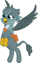 Size: 827x1381 | Tagged: safe, artist:prixy05, derpibooru import, gabby, gryphon, g5, my little pony: tell your tale, female, g4, g4 to g5, generation leap, image, png, simple background, solo, spread wings, transparent background, vector, wings