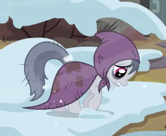 Size: 330x270 | Tagged: safe, derpibooru import, screencap, unnamed character, unnamed pony, earth pony, pony, hearth's warming eve (episode), background pony, bags under eyes, clothes, earth pony tribe, female, image, mare, png, snow