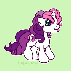 Size: 1200x1200 | Tagged: safe, artist:leopardsnaps, derpibooru import, sweetie belle (g3), pony, unicorn, g3, g3.5, image, multicolored hair, png, simple background, smiling, solo, style emulation, tongue out
