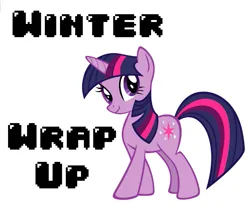 Size: 775x684 | Tagged: safe, artist:durpy, artist:polygonical, derpibooru import, edit, twilight sparkle, pony, unicorn, season 1, winter wrap up, 8-bit, female, g4, game boy, image, mare, png, pose, simple background, solo, song cover, stock vector, unicorn twilight, vector, white background, winter wrap up song