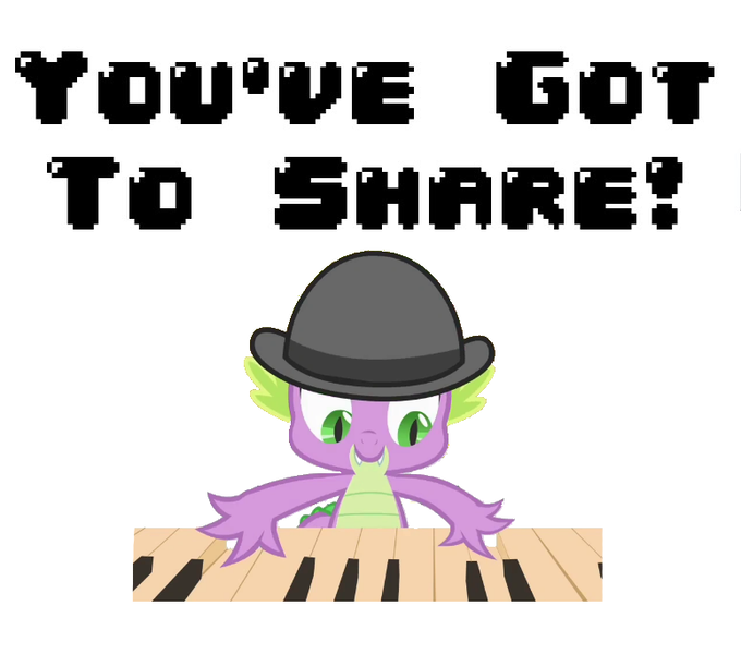 Size: 775x684 | Tagged: safe, artist:polygonical, derpibooru import, edit, edited screencap, screencap, spike, dragon, over a barrel, season 1, 8-bit, bowler hat, g4, game boy, hat, image, musical instrument, not a vector, piano, png, simple background, solo, song cover, white background, you gotta share