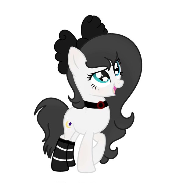 Size: 2048x2048 | Tagged: artist needed, source needed, safe, derpibooru import, oc, oc:ivory nightlight, unofficial characters only, earth pony, pony, bow, choker, clothes, hair bow, image, jpeg, lace, original character do not steal, socks, solo