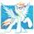Size: 2000x2000 | Tagged: safe, artist:adagiostring, derpibooru import, rainbow dash, pegasus, abstract background, chest fluff, digital art, female, females only, image, minimalist, modern art, png, rainbow, simple background, solo, solo female, solo focus, spread wings, standing, wings