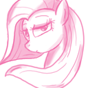 Size: 128x128 | Tagged: dead source, safe, artist:flirtershy, derpibooru import, fluttershy, pegasus, pony, avatar, bedroom eyes, bust, image, looking at you, monochrome, png, simple background, solo, white background