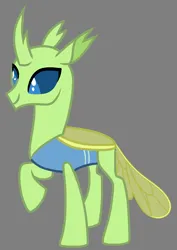 Size: 808x1140 | Tagged: safe, artist:star polaris and friends, derpibooru import, lumbar, changedling, changeling, base used, derpibooru exclusive, gray background, image, male, older, older lumbar, png, simple background, solo