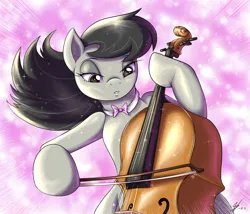 Size: 3821x3266 | Tagged: safe, artist:souleatersaku90, derpibooru import, octavia melody, earth pony, pony, cello, female, high res, image, jpeg, mare, musical instrument, playing instrument, solo, sparkles