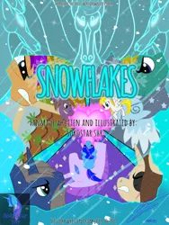 Size: 1920x2560 | Tagged: safe, artist:sokostar shr, derpibooru import, oc, earth pony, pegasus, pony, unicorn, windigo, blizzard, christmas, cold snowball, comic, cud cloud, hearth's warming eve, holiday, horn precision, ice, image, pale cloud, png, pointed quartz, snow, snowball, snowball cold, snowfall, snowflake, soil fertility, steel cold