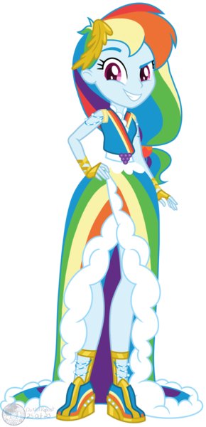 Size: 1303x2700 | Tagged: safe, artist:arcticwindsbases, derpibooru import, rainbow dash, human, equestria girls, clothes, dress, female, gala dress, grin, humanized, image, jewelry, png, rainbow dash always dresses in style, smiling, solo, solo female