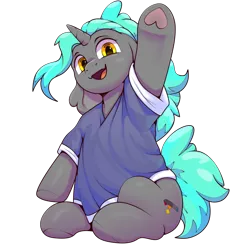 Size: 1200x1200 | Tagged: safe, artist:redvais, derpibooru import, oc, oc:redvais, unofficial characters only, pony, unicorn, derpibooru community collaboration, 2024 community collab, clothes, horn, image, male, png, simple background, smiling, solo, stallion, stylus, transparent background, unicorn oc