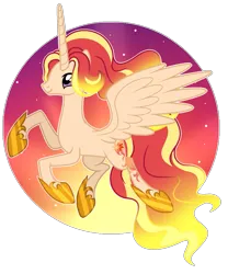 Size: 1373x1651 | Tagged: safe, artist:cindystarlight, derpibooru import, oc, oc:sun ray, alicorn, pony, alicorn oc, concave belly, female, flying, hoof shoes, horn, image, long horn, long tail, looking up, mare, png, princess shoes, show accurate, slim, solo, spread wings, tail, thin, wings