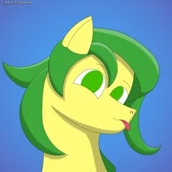 Size: 2000x2000 | Tagged: safe, artist:alejandrogmj, derpibooru import, oc, unnamed oc, earth pony, pony, bust, gradient background, image, looking at you, png, portrait, profile picture, tongue out