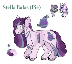 Size: 1750x1548 | Tagged: safe, artist:k4iy0te, derpibooru import, maud pie, starlight glimmer, oc, oc:stella balas pie, earth pony, pony, unicorn, chest fluff, curved horn, female, flower, flower in hair, horn, image, injured, lesbian, magical lesbian spawn, mare, offspring, parent:maud pie, parent:starlight glimmer, parents:starmaud, png, reference sheet, scar, shipping, slit pupils, starmaud