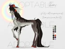 Size: 1280x960 | Tagged: safe, artist:unten, derpibooru import, oc, oc:glory, unofficial characters only, pony, adoptable, braid, horns, image, jpeg, reference sheet, simple background, solo, watermark