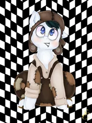 Size: 768x1024 | Tagged: safe, artist:ashley-the-muffin, derpibooru import, oc, ponified, unofficial characters only, earth pony, pony, abstract background, cap, clothes, hat, image, jpeg, male, nail, stallion, the thief and the cobbler