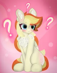 Size: 4096x5264 | Tagged: safe, artist:sodapop sprays, derpibooru import, oc, oc:sodapop sprays, unofficial characters only, pegasus, pony, chest fluff, confused, ear fluff, eye clipping through hair, freckles, image, no cutie marks because im lazy, png, question mark, sitting, solo