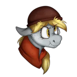 Size: 2300x2300 | Tagged: safe, artist:molars, derpibooru import, derpy hooves, pony, angry, bust, derp, digital art, floppy ears, hat, helmet, image, nose wrinkle, png, portrait, rendered, scrunchy face, shading, simple background, soldier, solo, team fortress 2, tf2 soldier, transparent background, wavy mouth