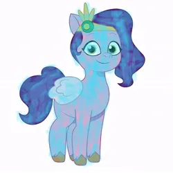 Size: 828x828 | Tagged: safe, derpibooru import, pipp petals, pegasus, pony, g5, my little pony: tell your tale, 1000 years in photoshop, female, freezing, frozen, image, jpeg, low effort, simple background, solo, wat, white background