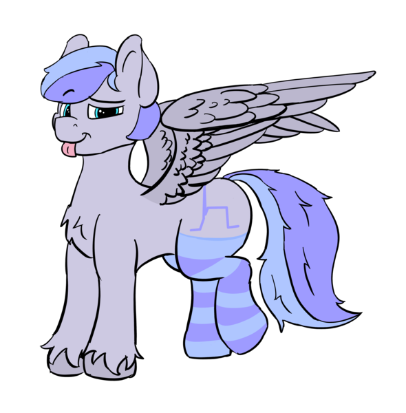 Size: 3497x3556 | Tagged: safe, artist:dsksh, derpibooru import, oc, oc:discoordination, unofficial characters only, pegasus, pony, :p, clothes, image, male, pegasus oc, pegasus wings, png, raised leg, simple background, socks, solo, spread wings, stallion, standing, striped socks, tail, tongue out, transparent background, two toned mane, two toned tail, wings