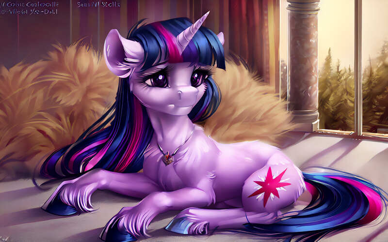 Size: 5120x3200 | Tagged: safe, ai content, derpibooru import, machine learning generated, stable diffusion, twilight sparkle, pony, unicorn, female, g4, image, jpeg, mare, prompter:mfg637, solo