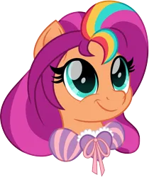 Size: 1341x1600 | Tagged: safe, artist:cloudy glow, derpibooru import, sunny starscout, earth pony, g5, disney, disney princess, female, head, image, looking up, mane stripe sunny, png, rapunzel, simple background, solo, tangled (disney), transparent background