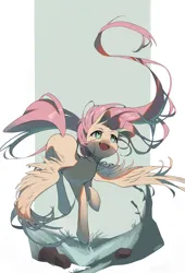 Size: 2800x4114 | Tagged: safe, artist:inori7596, derpibooru import, fluttershy, pegasus, pony, abstract background, female, image, mare, png, solo, spread wings, wings